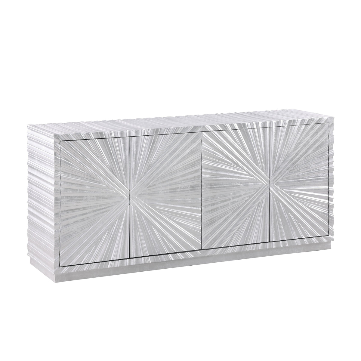 Selene Silver Leaf Console and Mirror Set