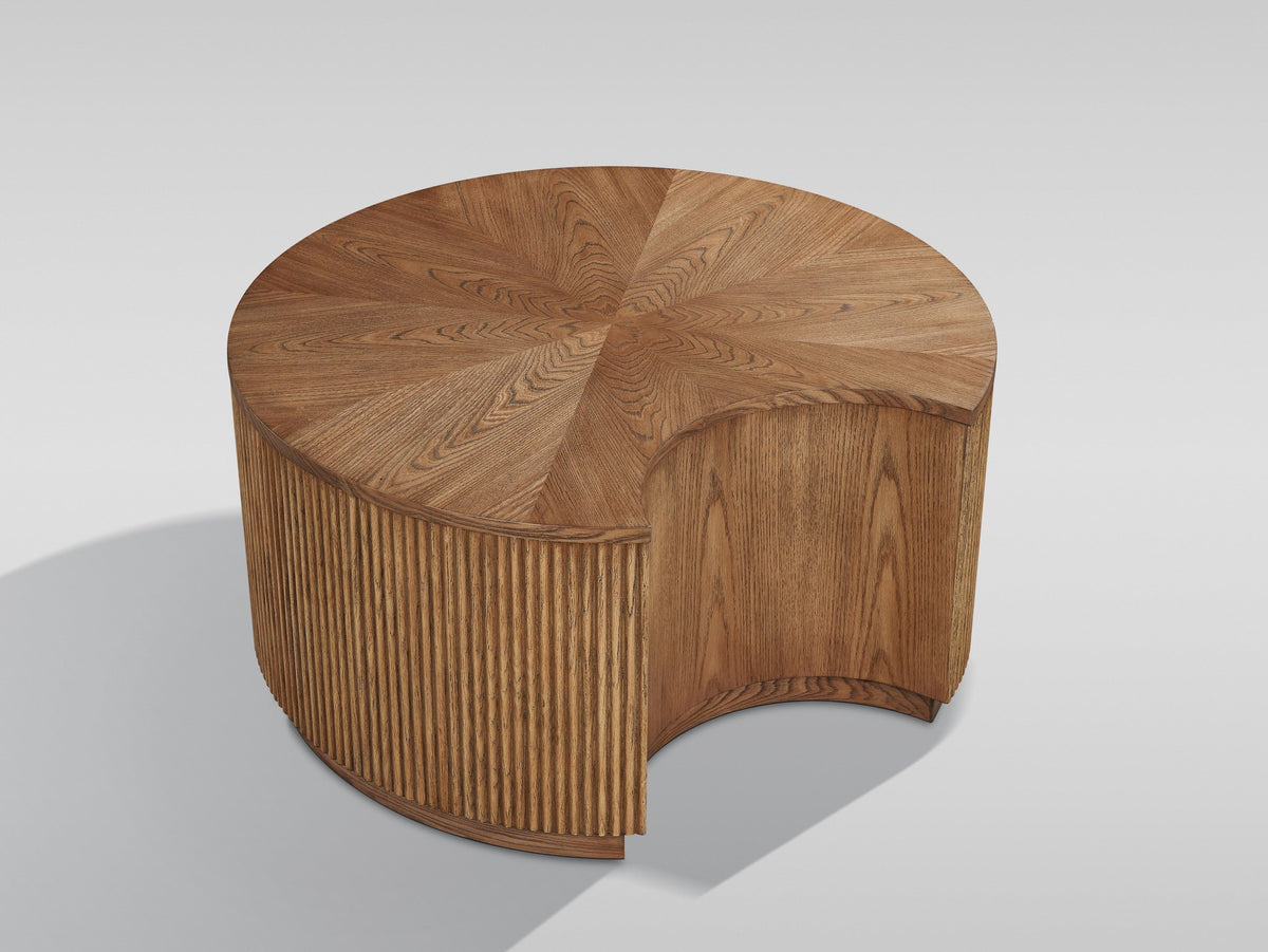 Larisa Natural Elm Wood Coffee and End Table Set