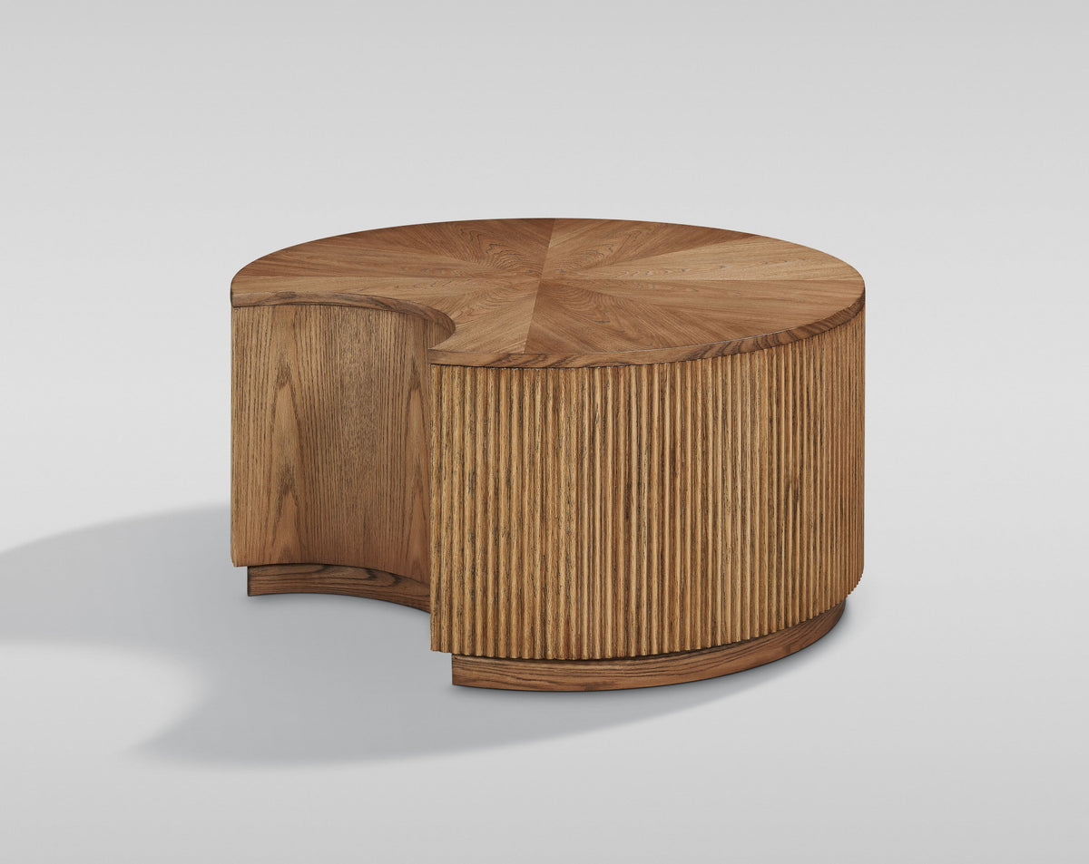 Larisa Natural Elm Wood Coffee and End Table Set