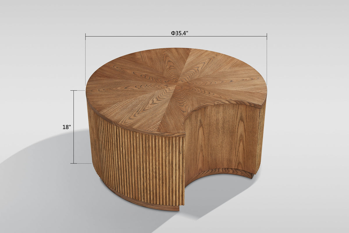 Larisa Natural Elm Wood Coffee and End Table Set
