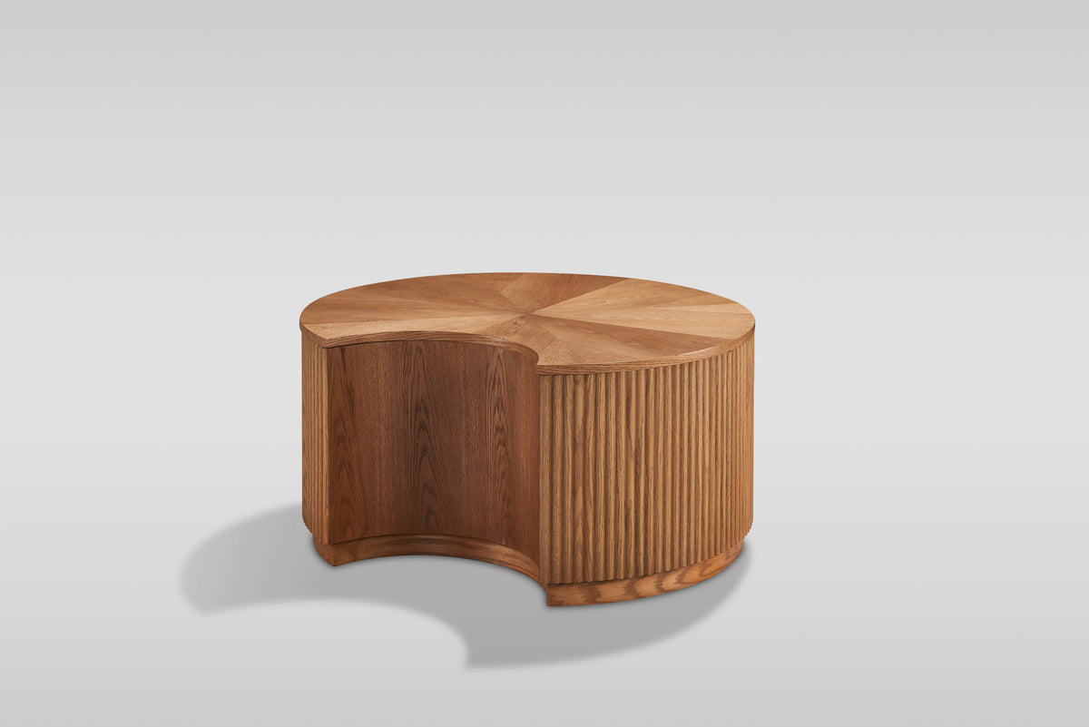 Larisa Natural Elm Wood Coffee and End Table Set