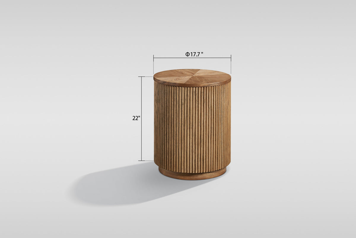 Larisa Natural Elm Wood Coffee and End Table Set