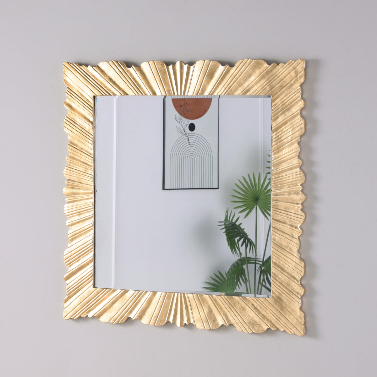 Helios Gold Leaf Handcrafted Wall Mirror