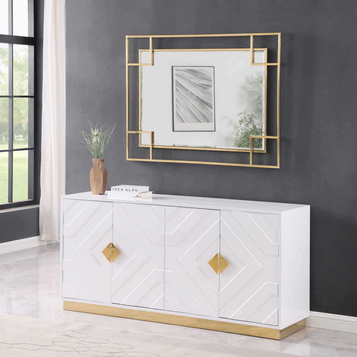 Paros Console and Mirror Set