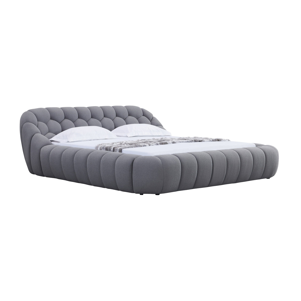Bubbles Grey Teddy Bed — No Box Spring Needed