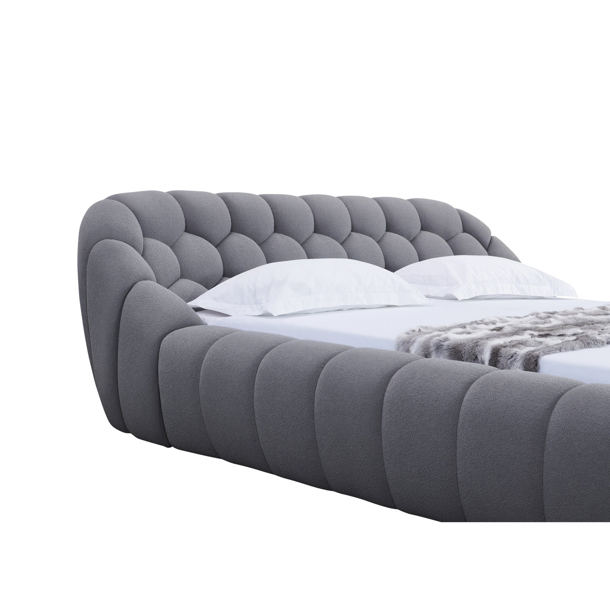 Bubbles Grey Teddy Bed — No Box Spring Needed