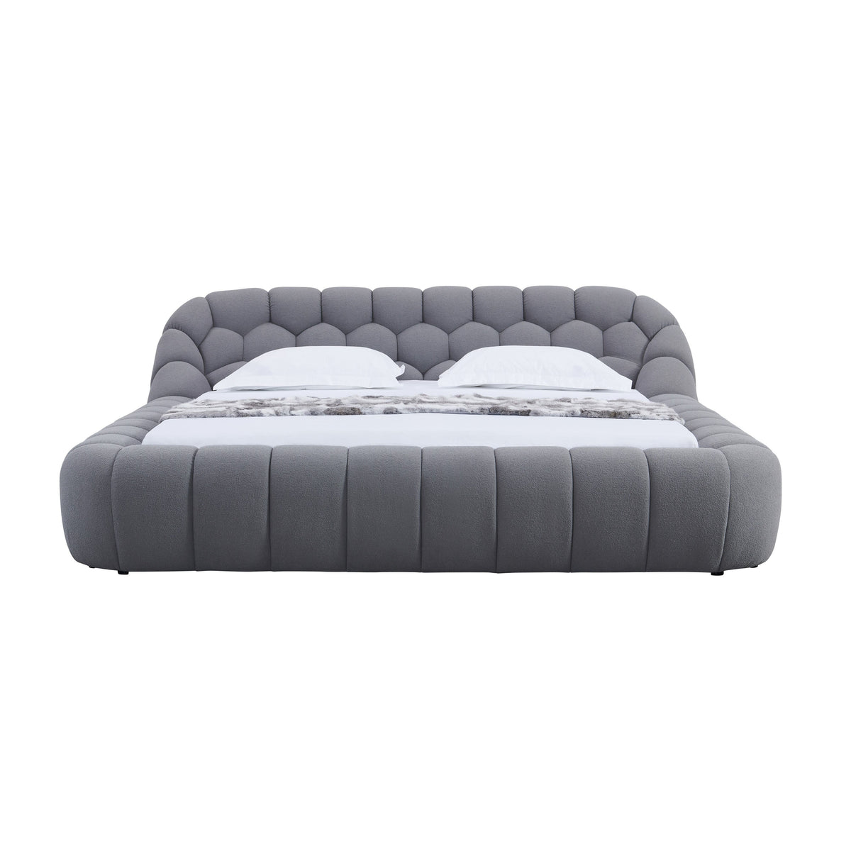 Bubbles Grey Teddy Bed — No Box Spring Needed