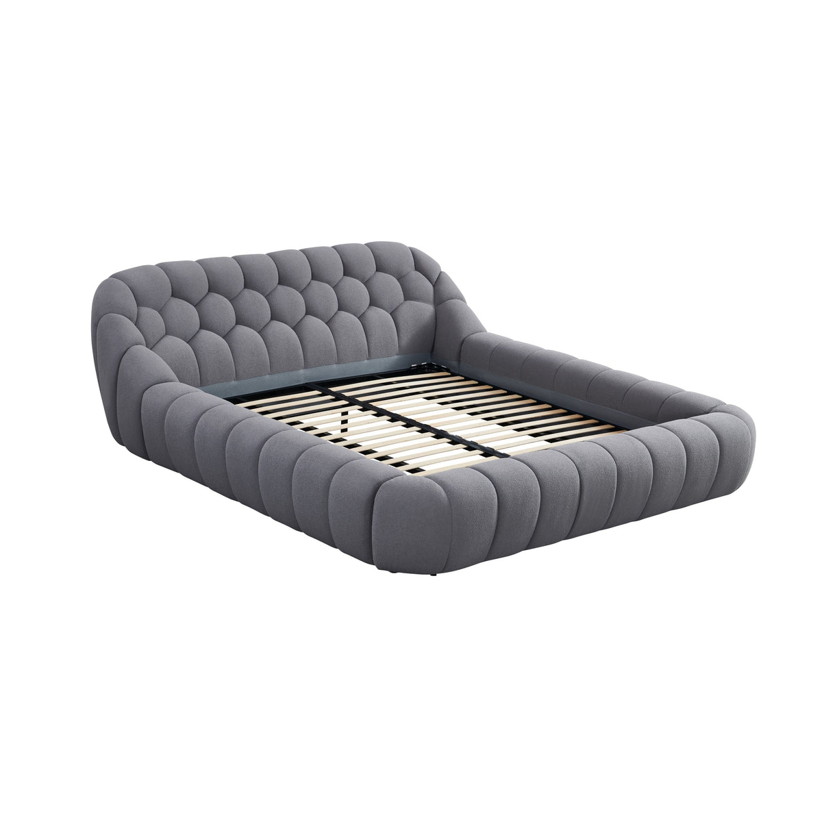 Bubbles Grey Teddy Bed — No Box Spring Needed