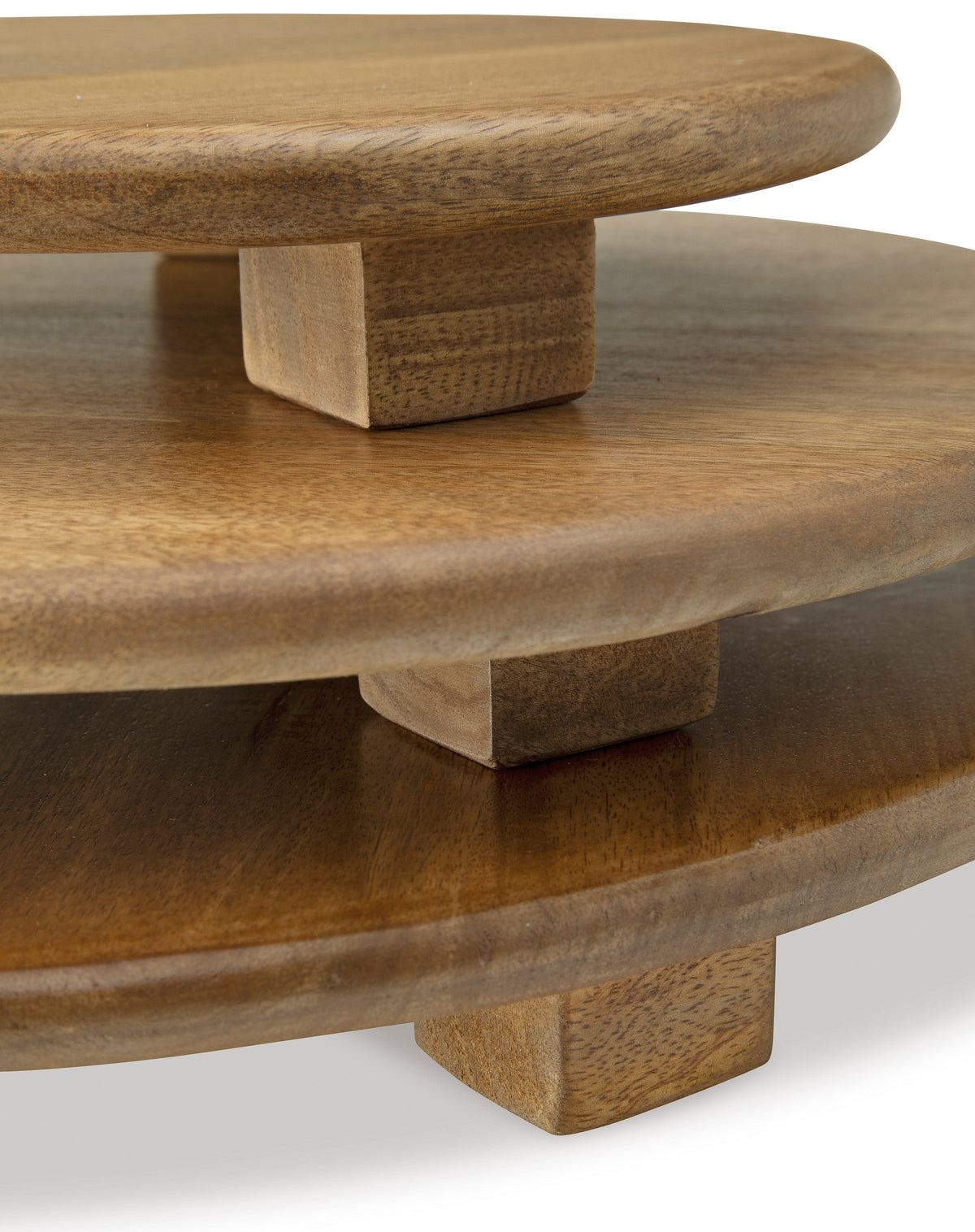 Kaidler Honey Brown Wood Serving Tray Set of 3