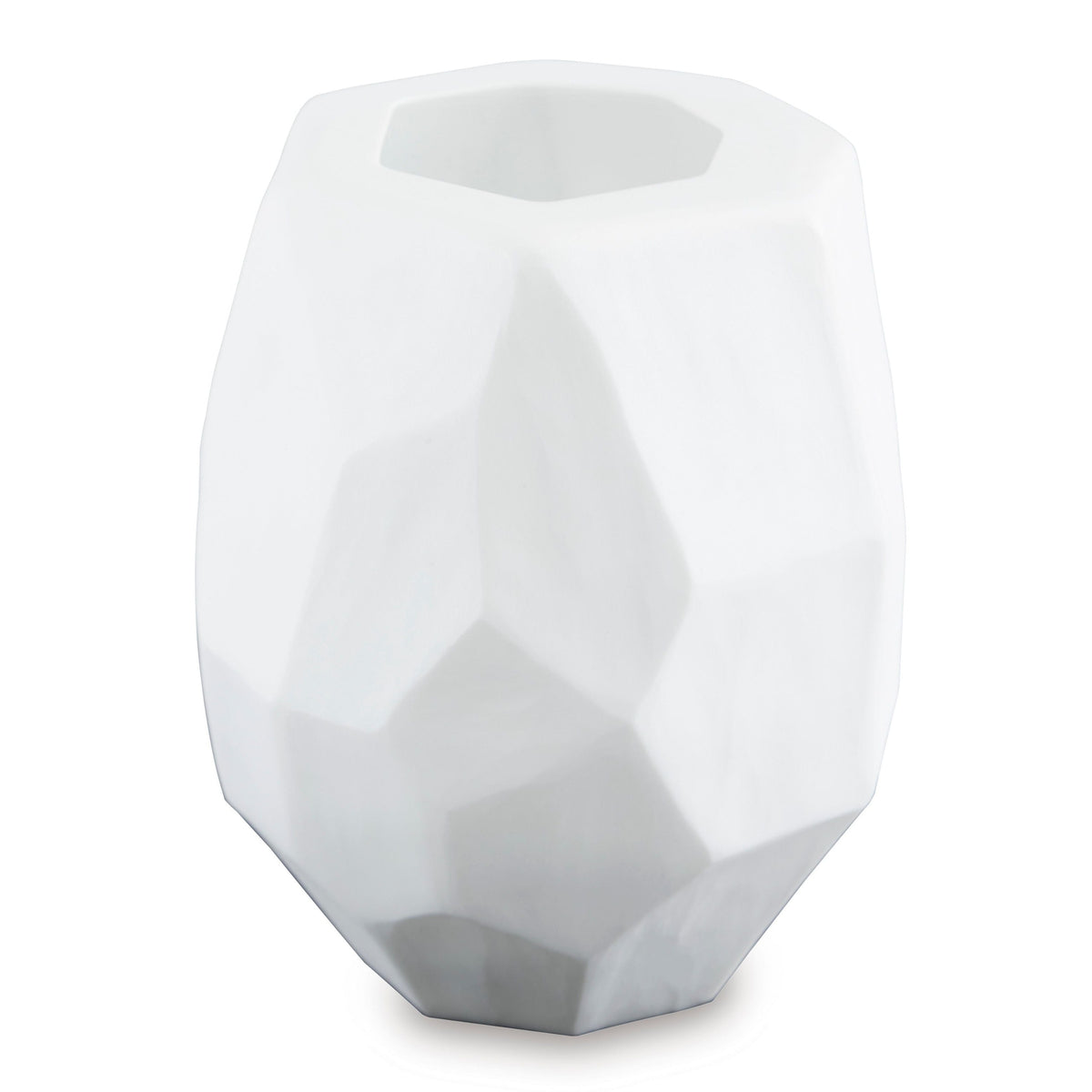 Karenton White Hand-Carved Glass Vase