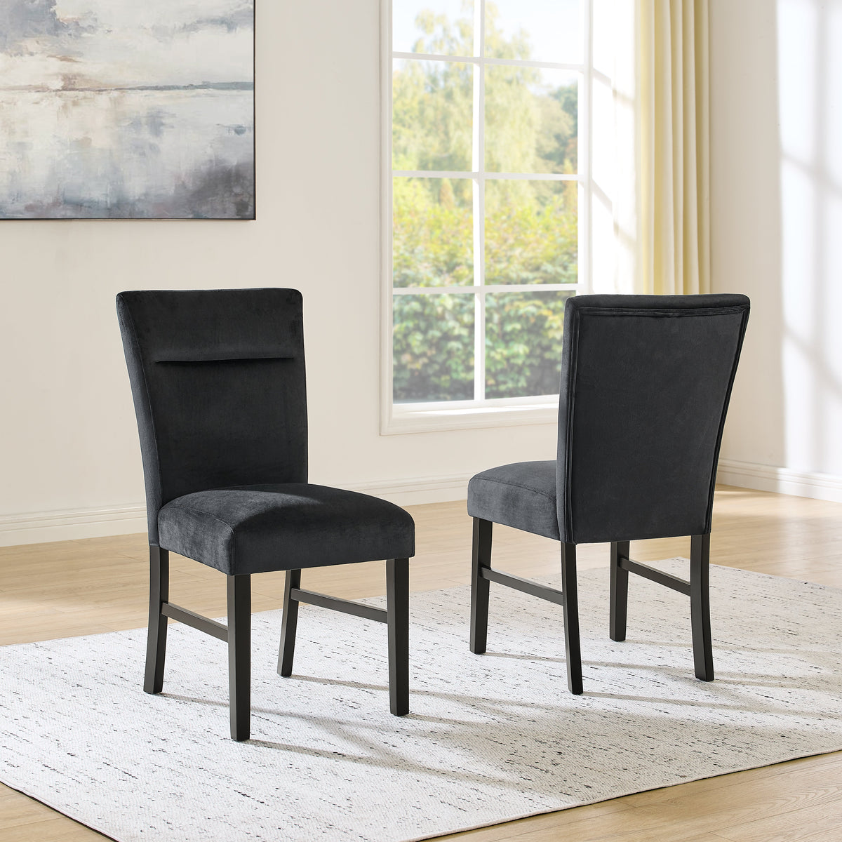 Tessa Faux Concrete Dining Set in 5-Piece (Table & 4 Chairs)