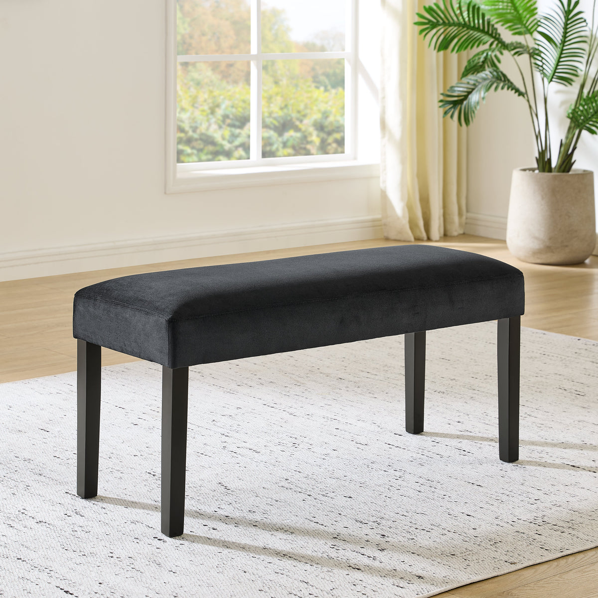 Tessa Faux Concrete Dining Set in 6-Piece (Table, 4 Chairs & Bench)