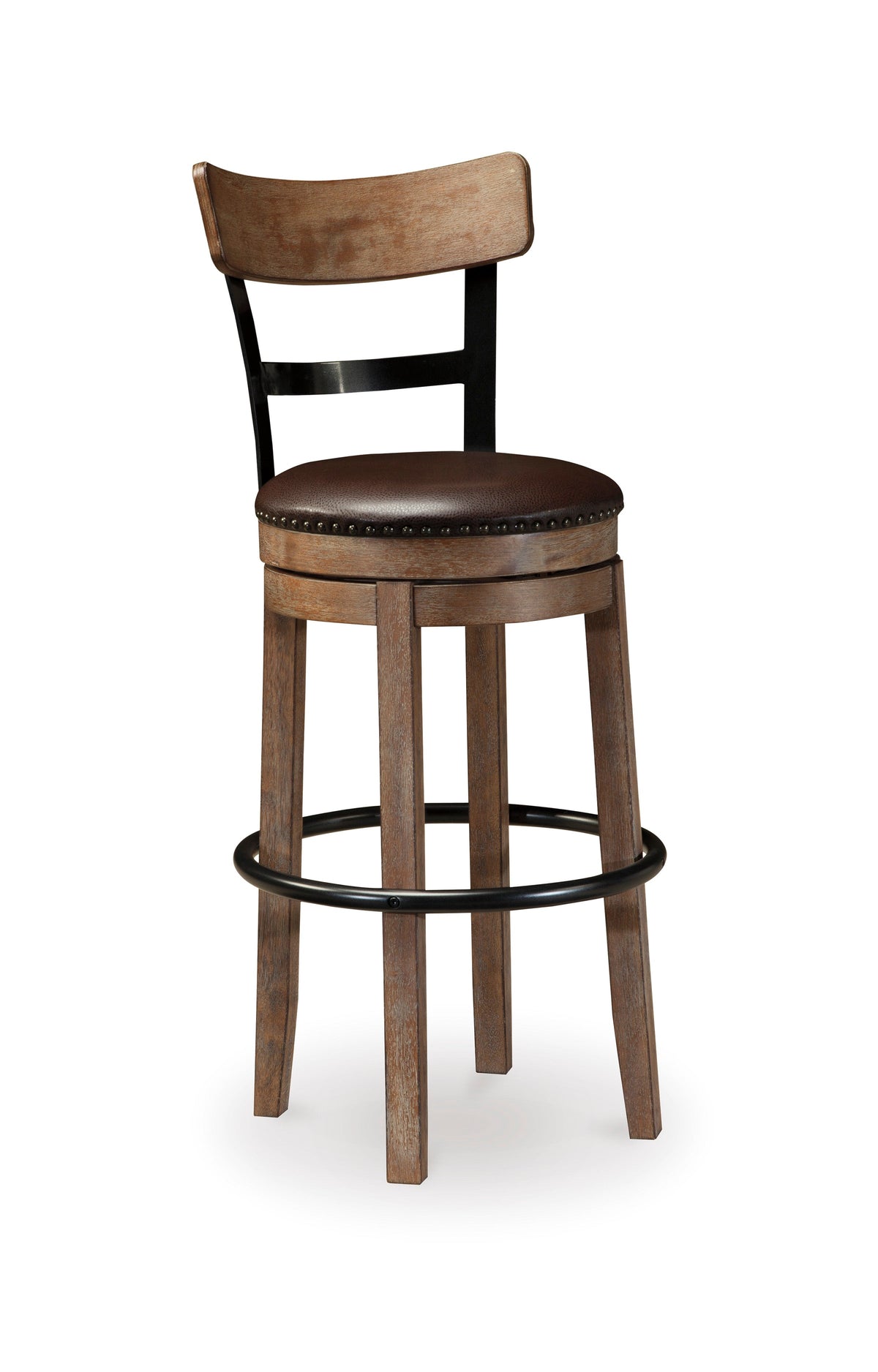 Pinnadel Light Brown Swivel Barstool — Pub Height