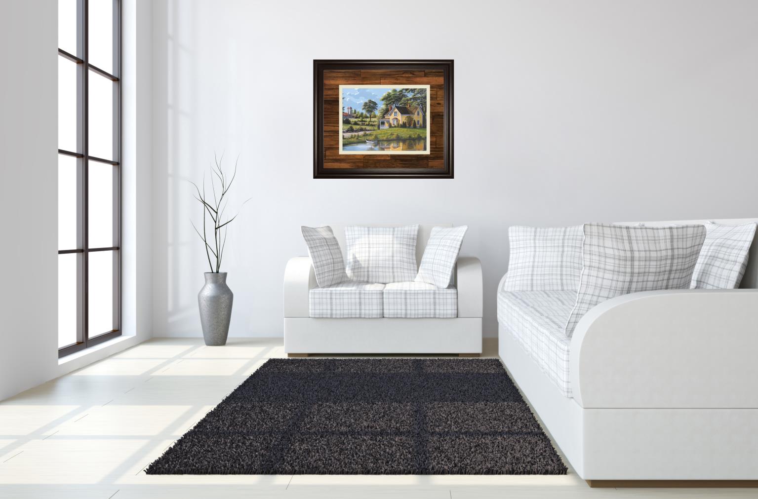 Yellow House By Saunders 34X40 Framed Print