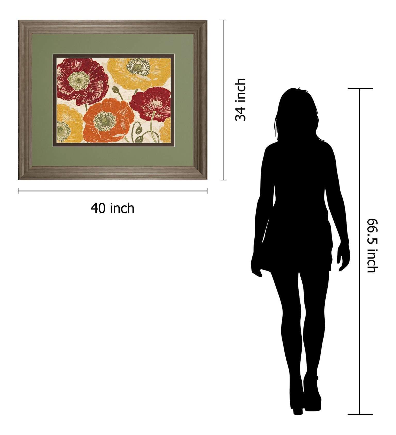 A Poppy'S Touch I Spice By Daphne Brissonnet 34X40 Framed Print