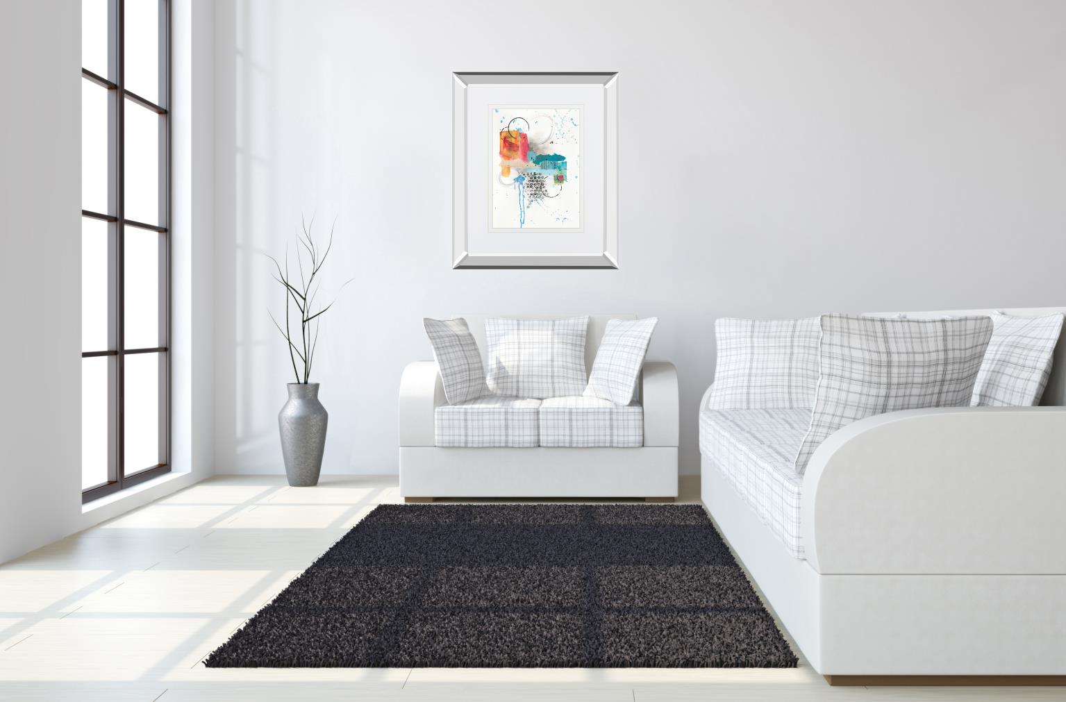 Abstract Skyline I By Courtney Prahl 34X40 Mirror Frame Print