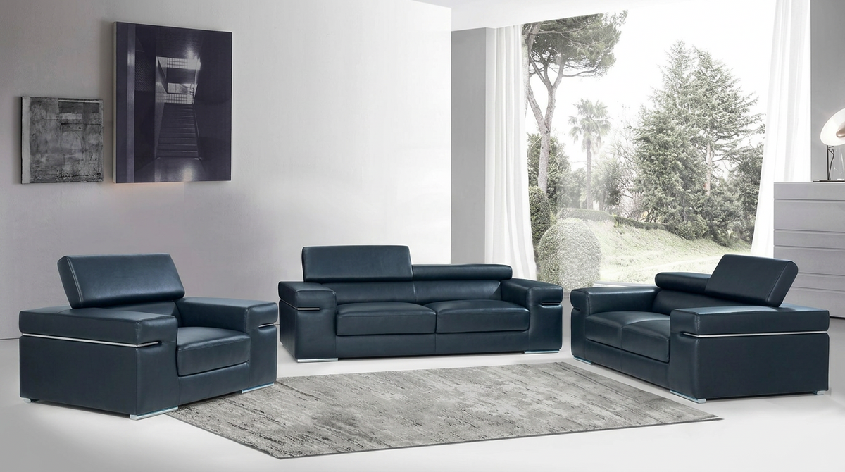 Soho Italian Leather Match Living Room Set