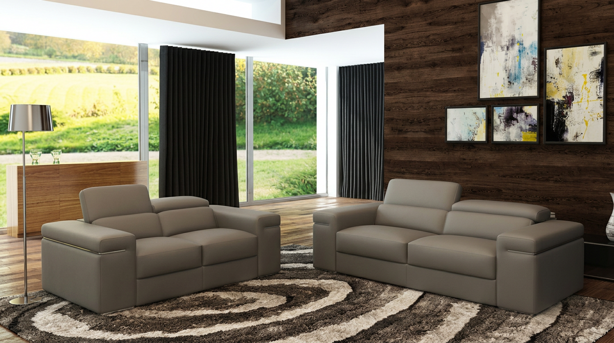 Soho Italian Leather Match Living Room Set