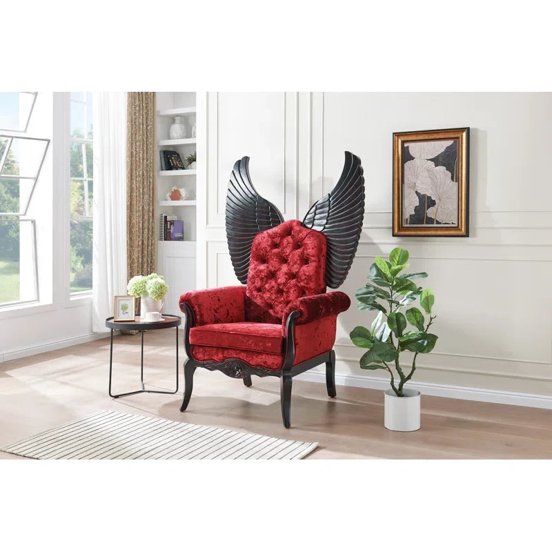 Lucifur Red Tall Accent Chair — 64-Inch High Back