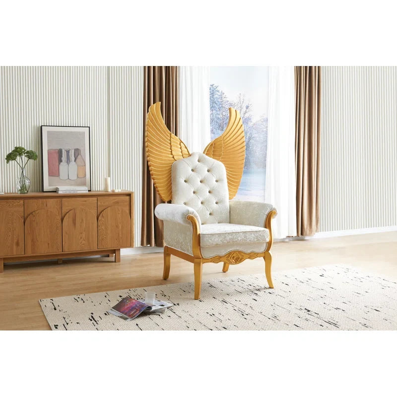 Lucifur White Accent Chair — 64-Inch High Back