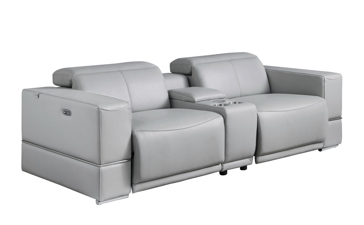 Franco Italian Leather Reclining Living Room Set — Power Recline