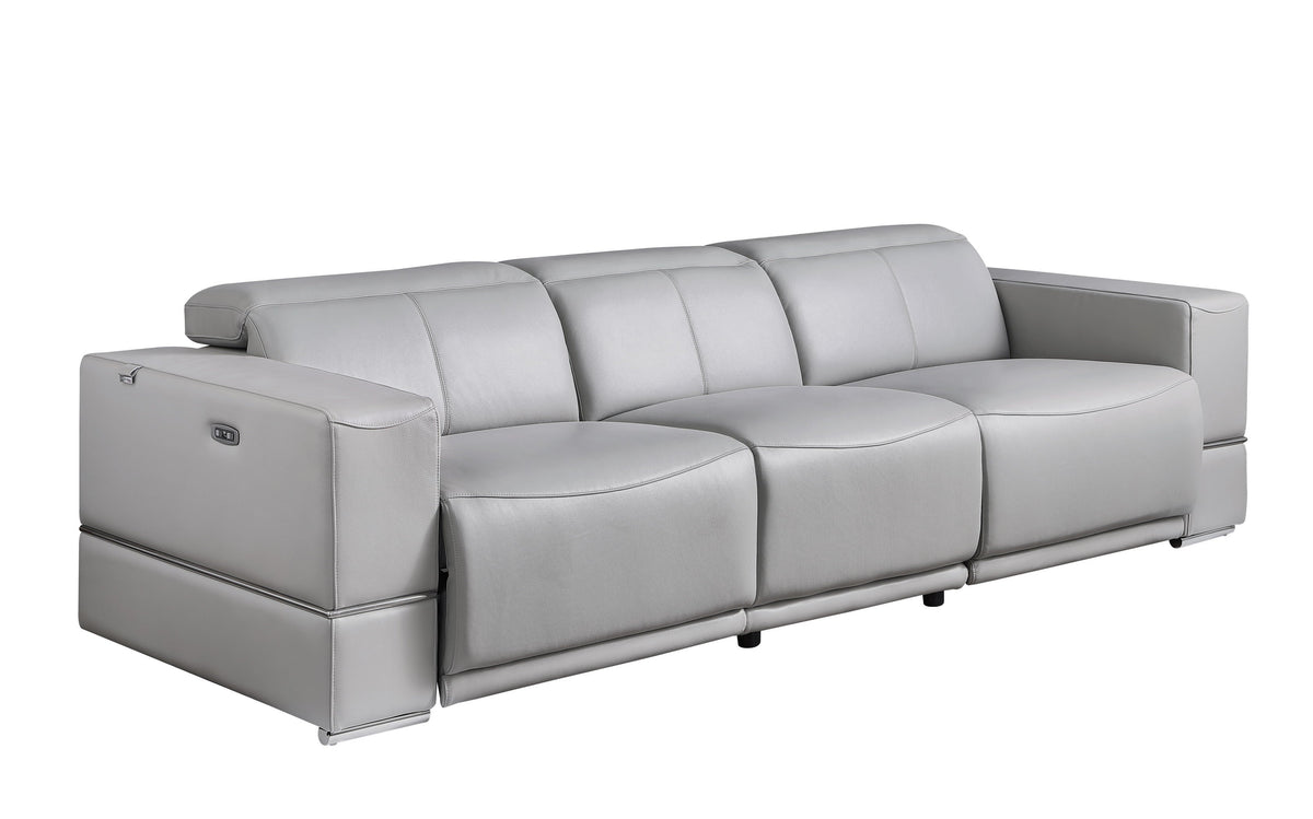 Franco Italian Leather Reclining Living Room Set — Power Recline