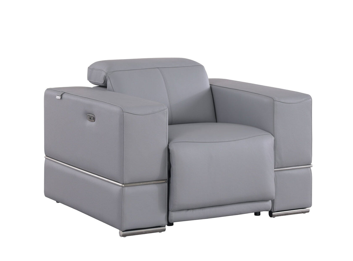 Franco Italian Leather Reclining Living Room Set — Power Recline