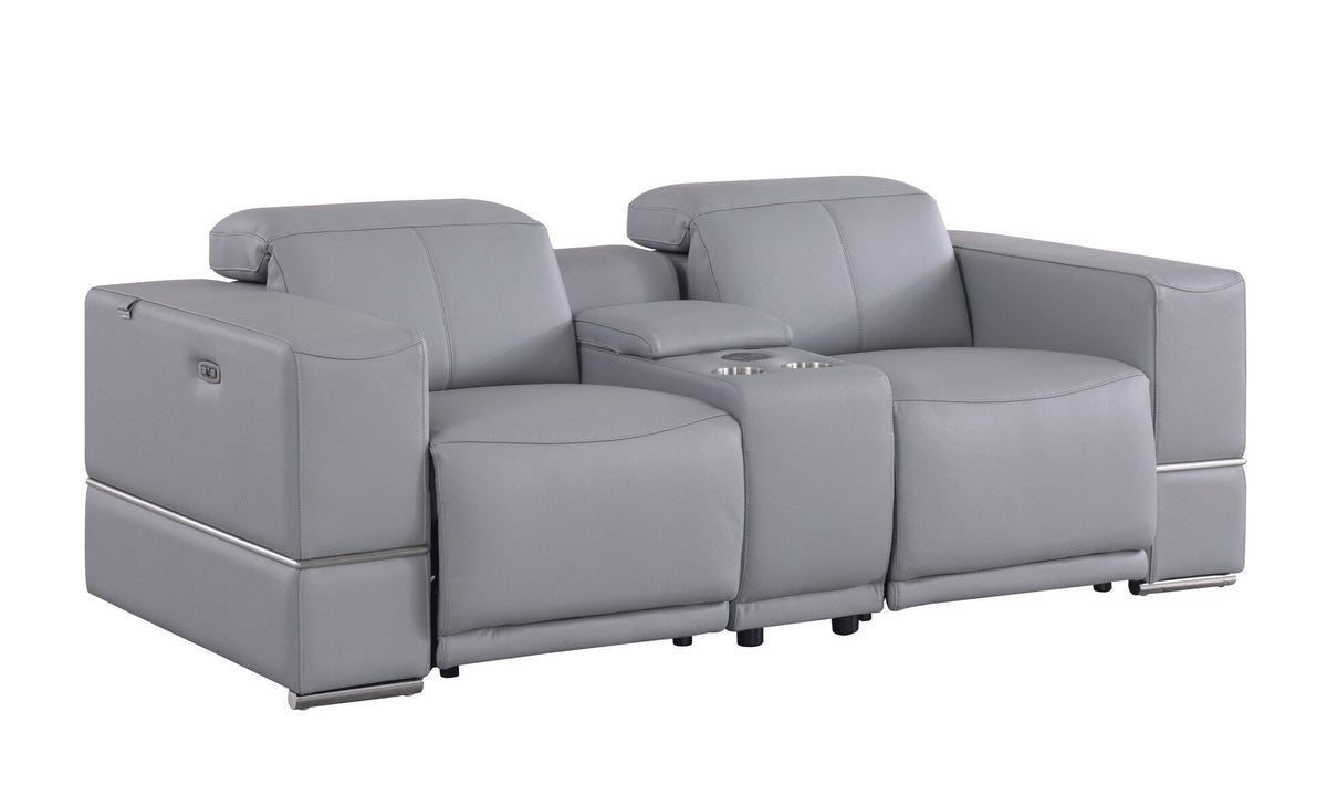 Franco Italian Leather Reclining Living Room Set — Power Recline