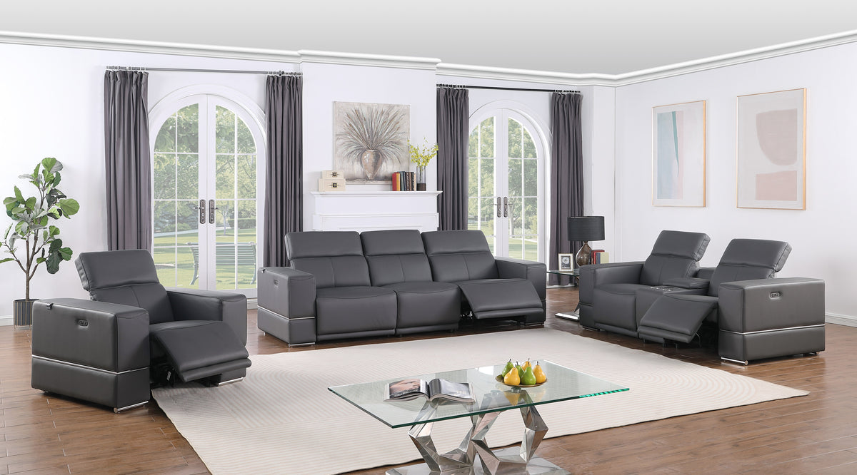 Franco Italian Leather Power Reclining Sofa set— Wireless Charging
