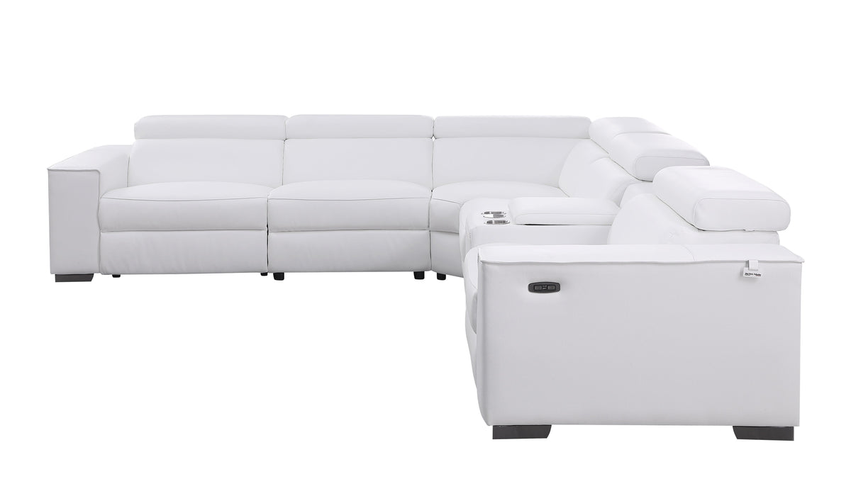 Picasso II Italian Leather 6-Piece Reclining Sectional, 3 Colors