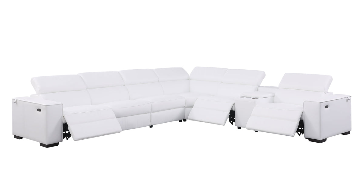 Picasso II Italian Leather 7-Piece Reclining Sectional, 2 Colors