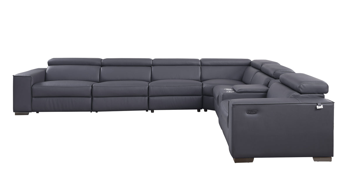 Picasso II Italian Leather 7-Piece Reclining Sectional, 2 Colors