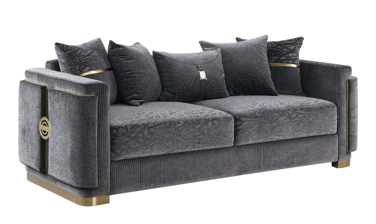 Capri Sofa & Loveseat Set — Gold-Tone Trim