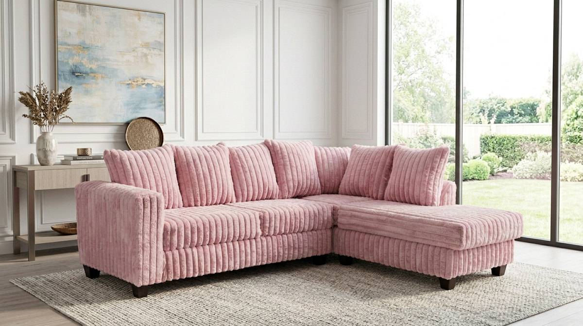 Gia Sectional with Chaise — Pink