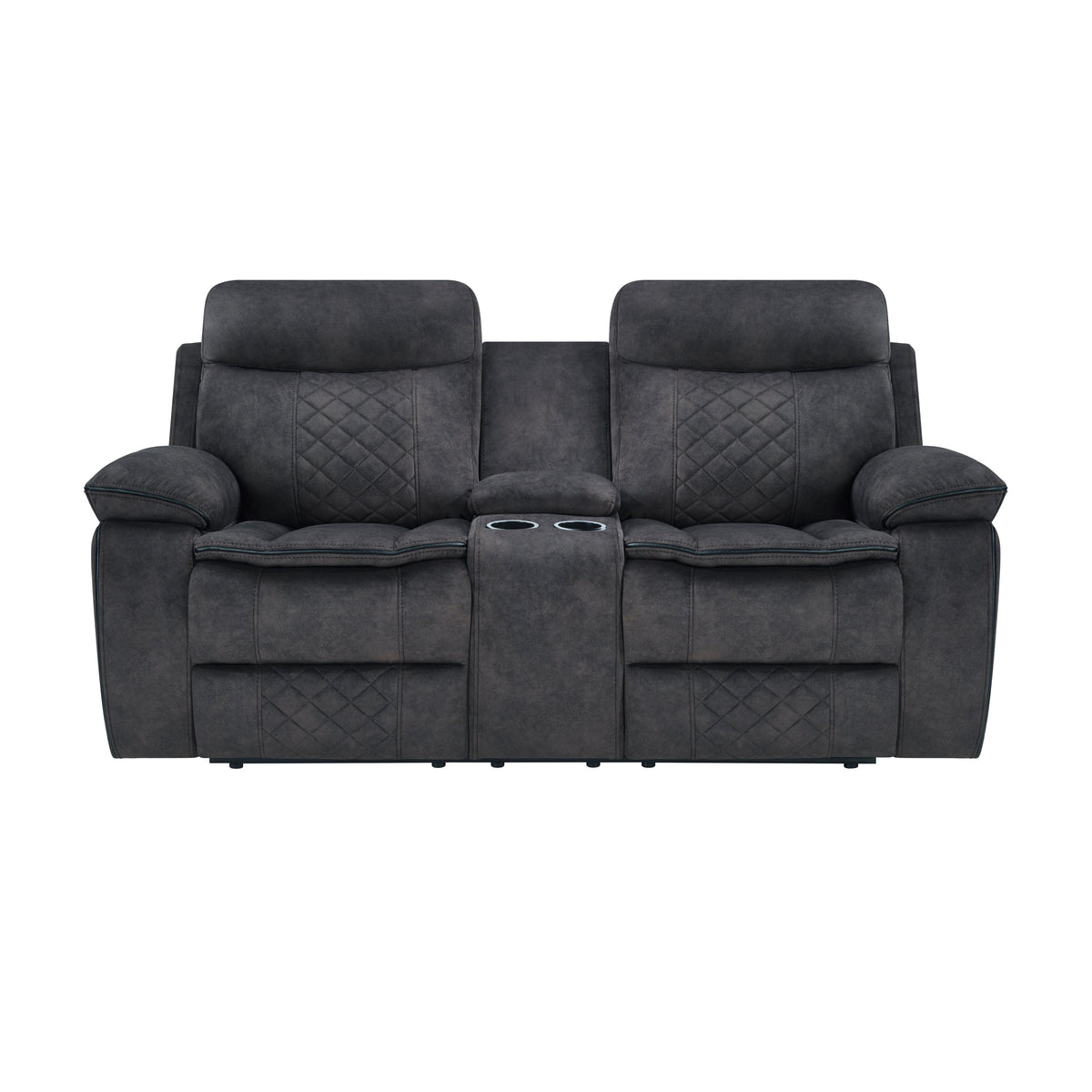 Liz Reclining Sofa & Loveseat Set in Grey