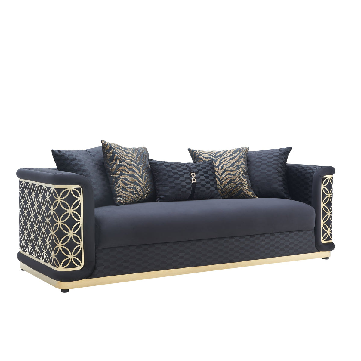 Riya Black & Gold Accent Chair