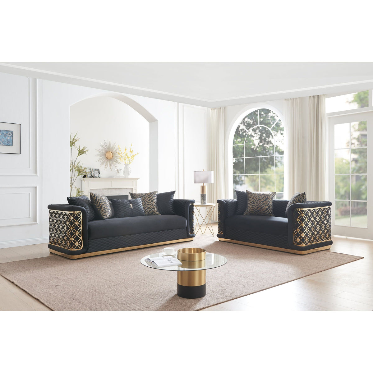 Riya Black & Gold Accent Chair