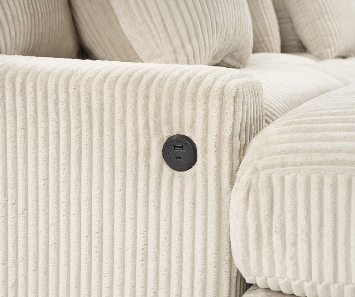 Azura 6-Piece Modular Corduroy Sectional in Cream