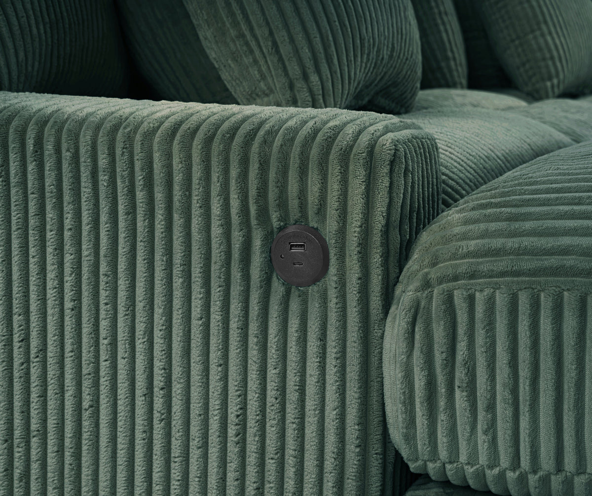 Azura 6-Piece Modular Corduroy Sectional in Olive