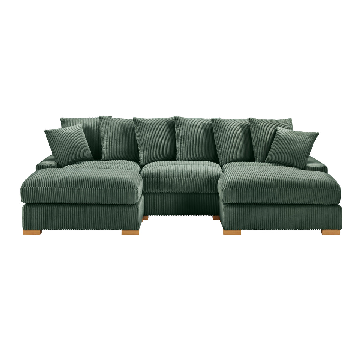 Azura 6-Piece Modular Corduroy Sectional in Olive