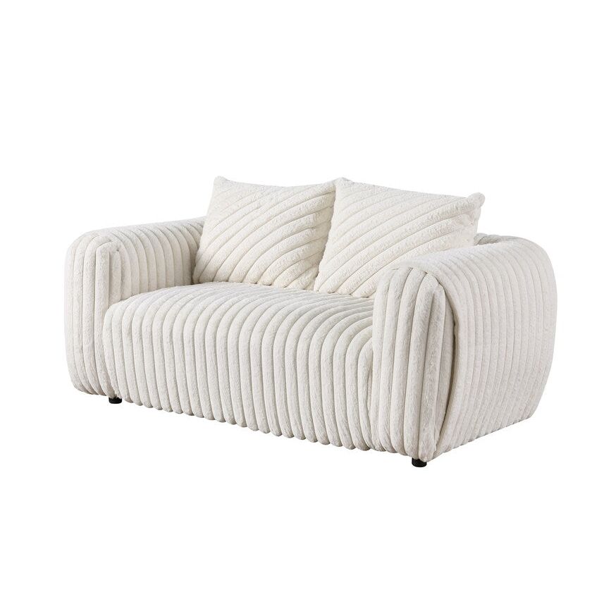 Eli Stripe Fabric Sofa & Loveseat Set