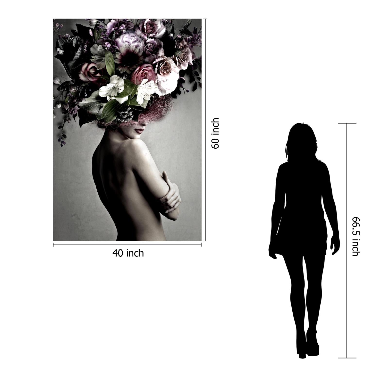 Temp Glass W/Foil - Woman Side Floral Tempered Glass