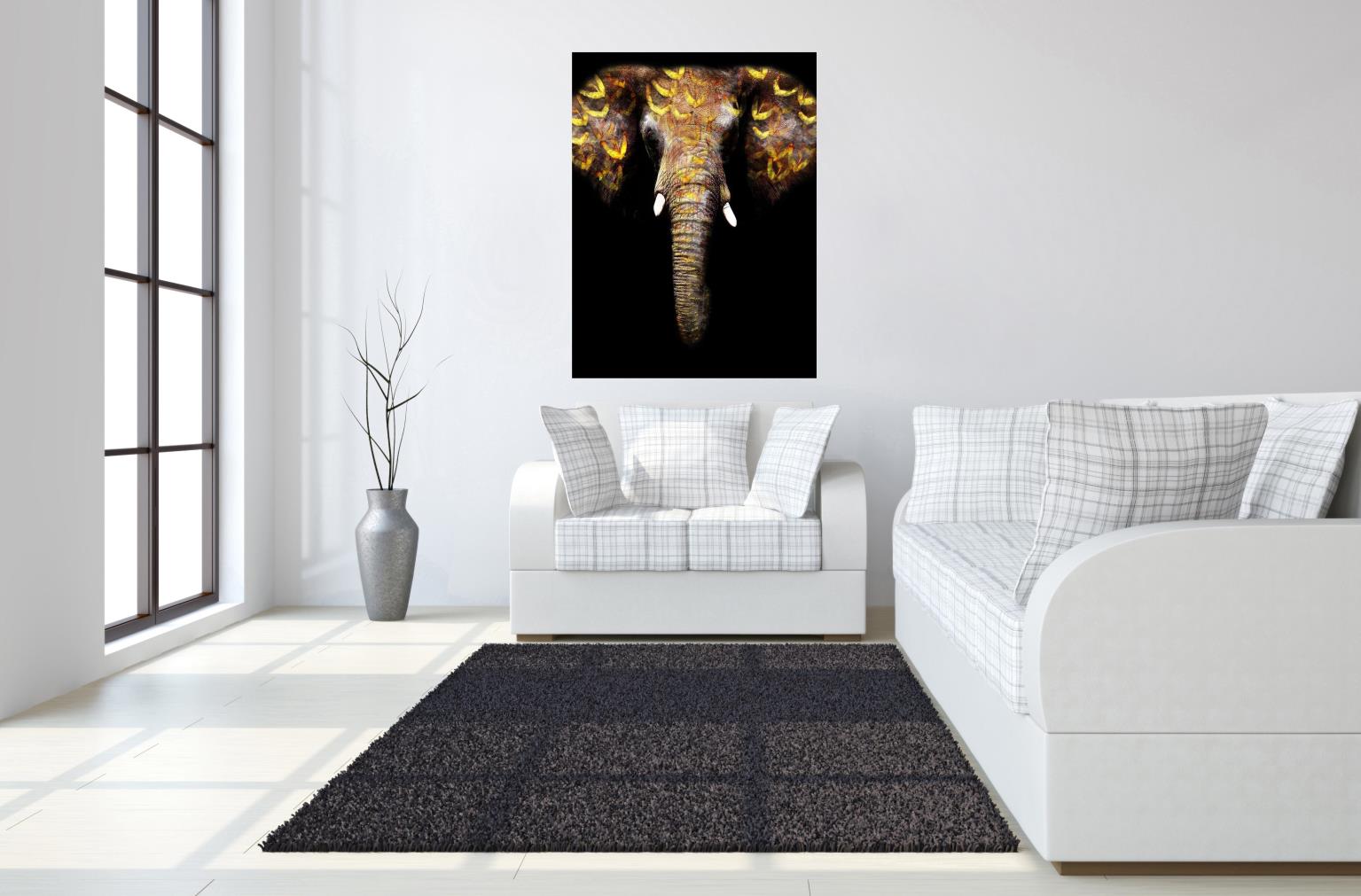 Temp Glass W/Foil - Gold Elephant Tempered Glass