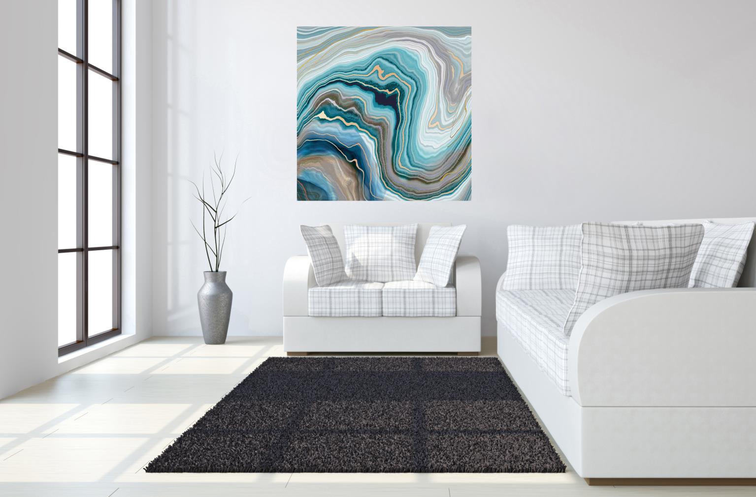 Temp Glass W/Foil - Abstract Quartz 1 Tempered Glass