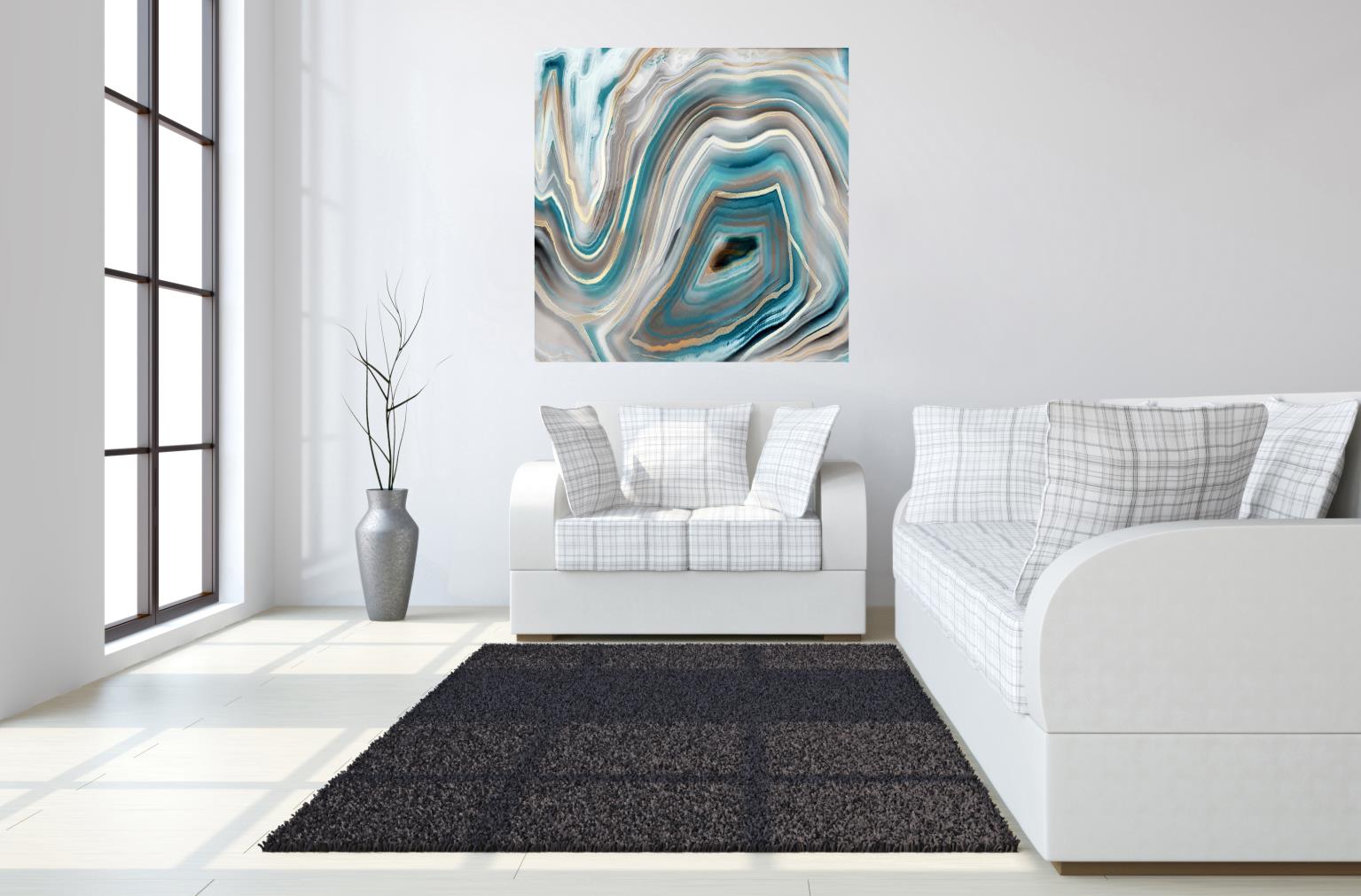 Temp Glass W/Foil - Abstract Quartz 2 Tempered Glass