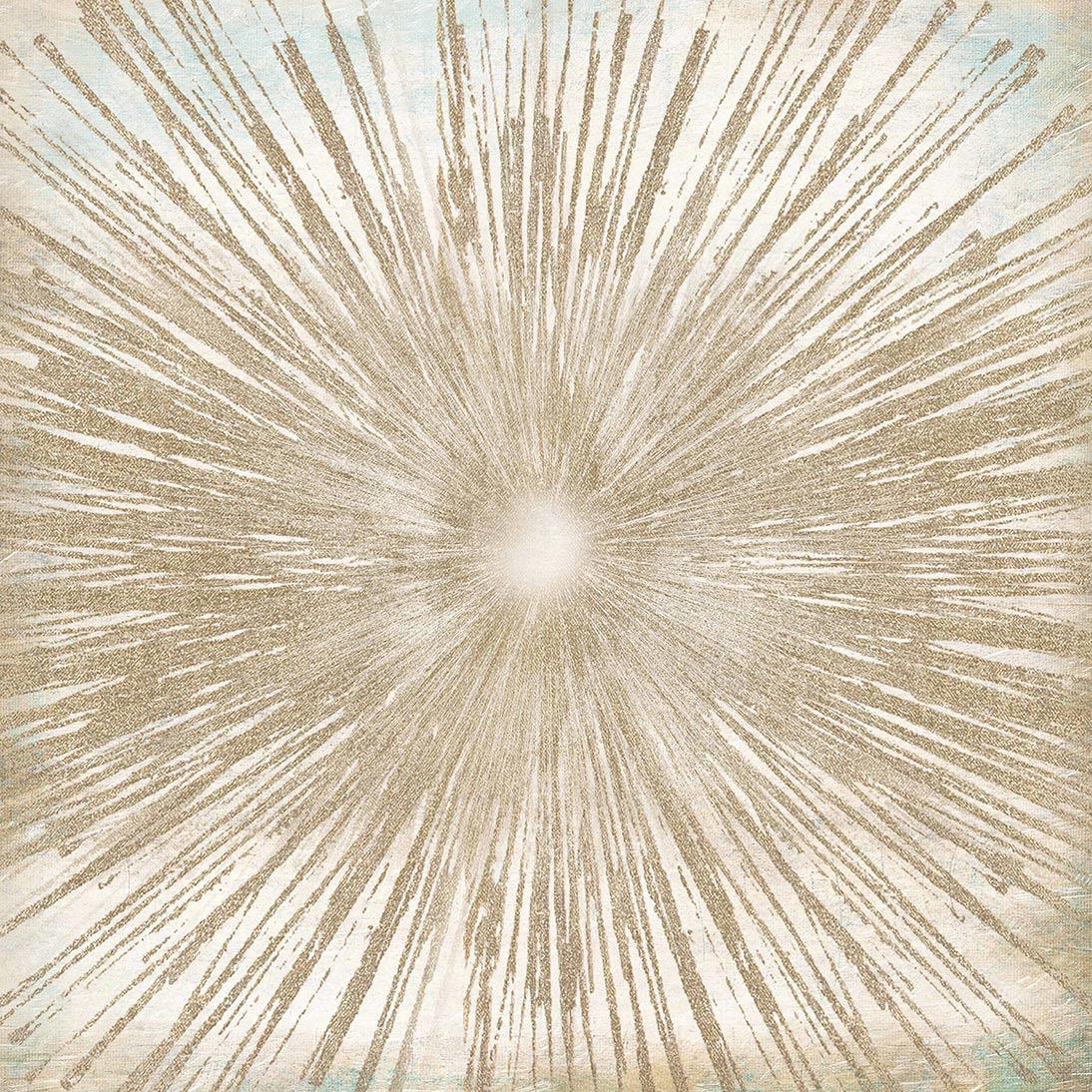 Temp Glass W/Foil - Gold Sunburst Tempered Glass