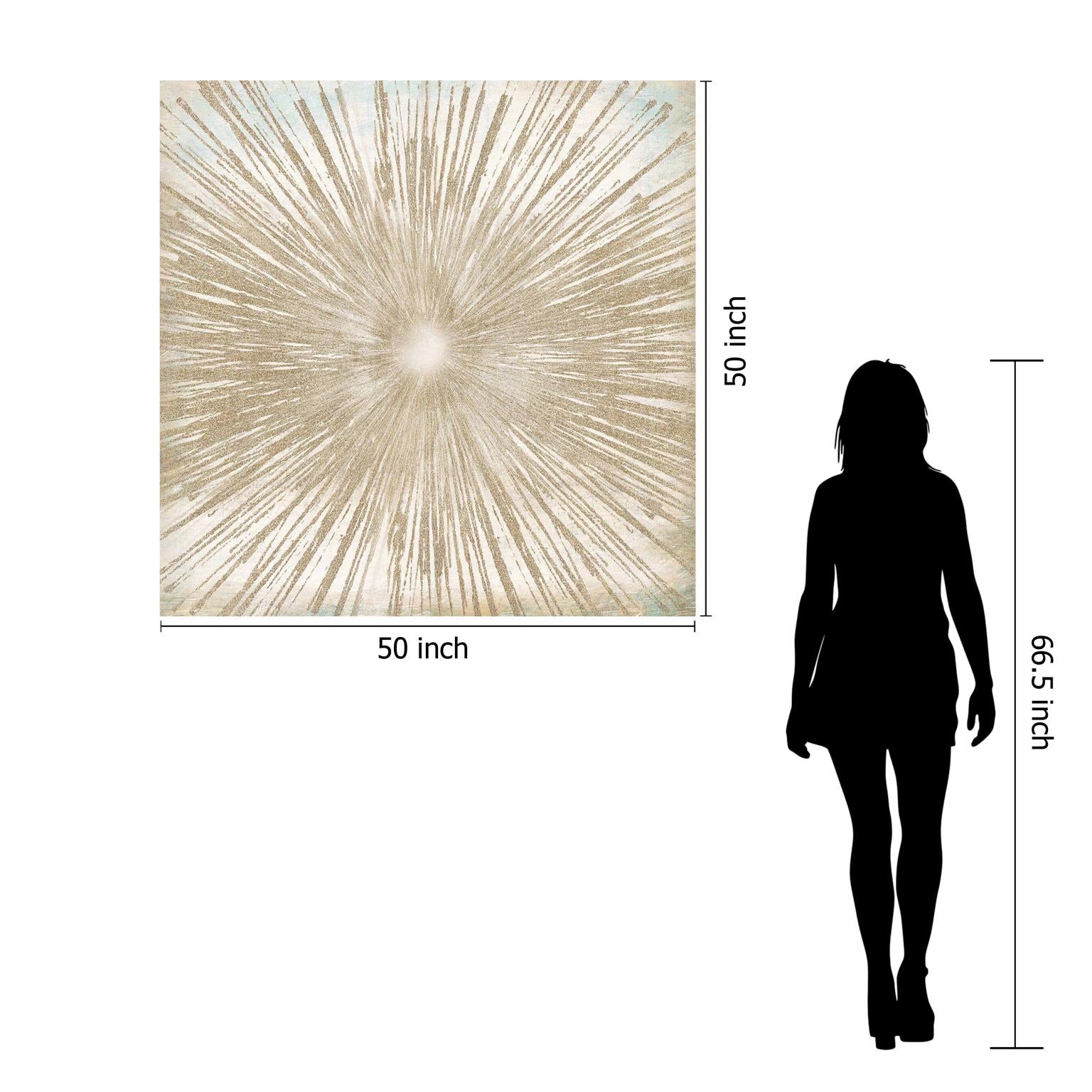Temp Glass W/Foil - Gold Sunburst Tempered Glass