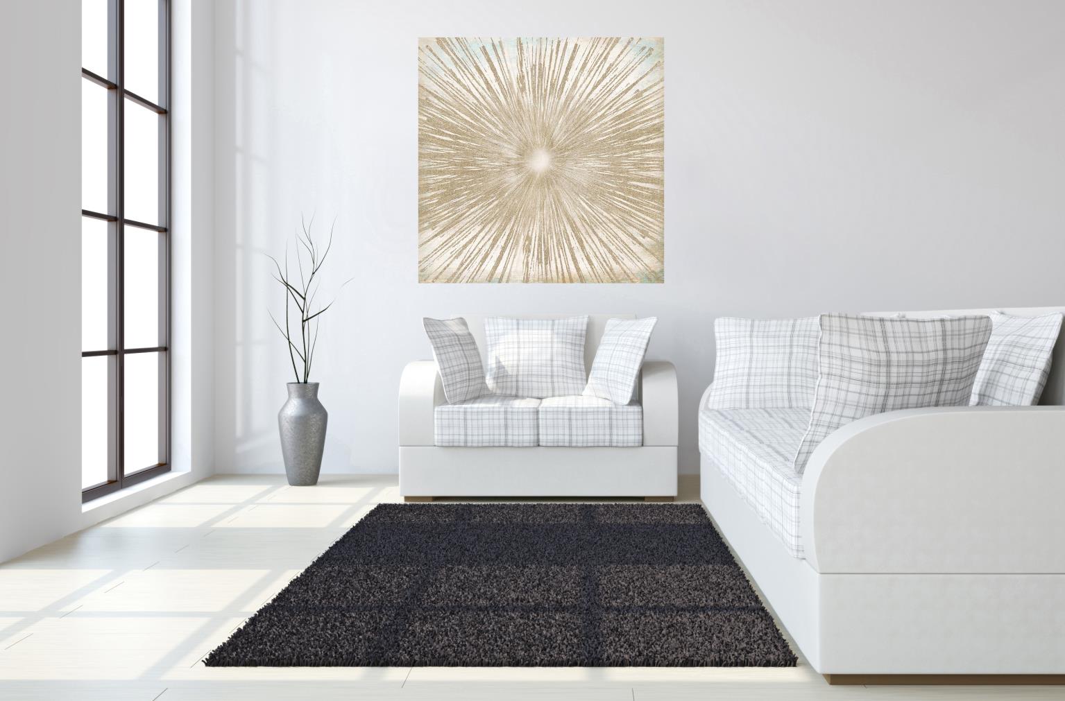 Temp Glass W/Foil - Gold Sunburst Tempered Glass