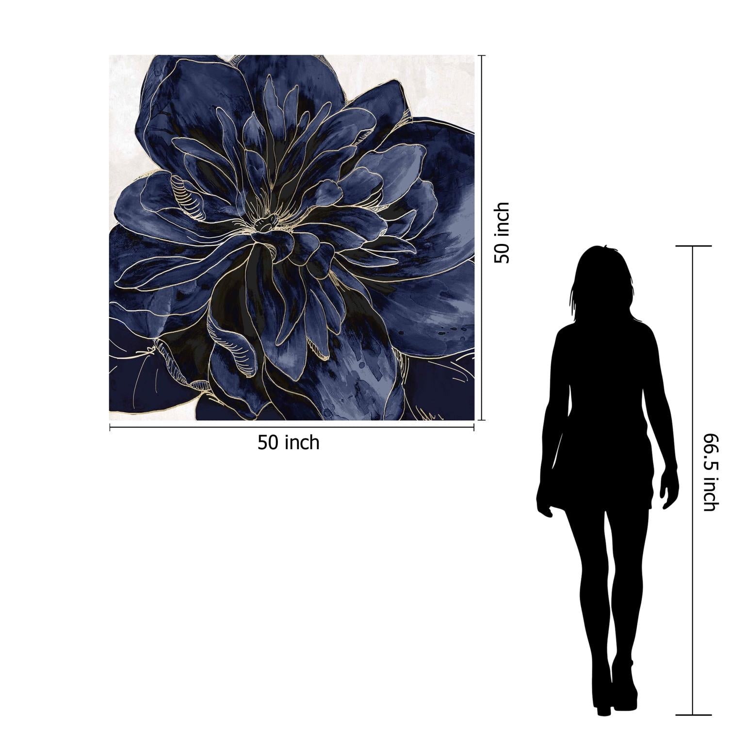 Temp Glass W/Foil - Blue Flower 2 Tempered Glass