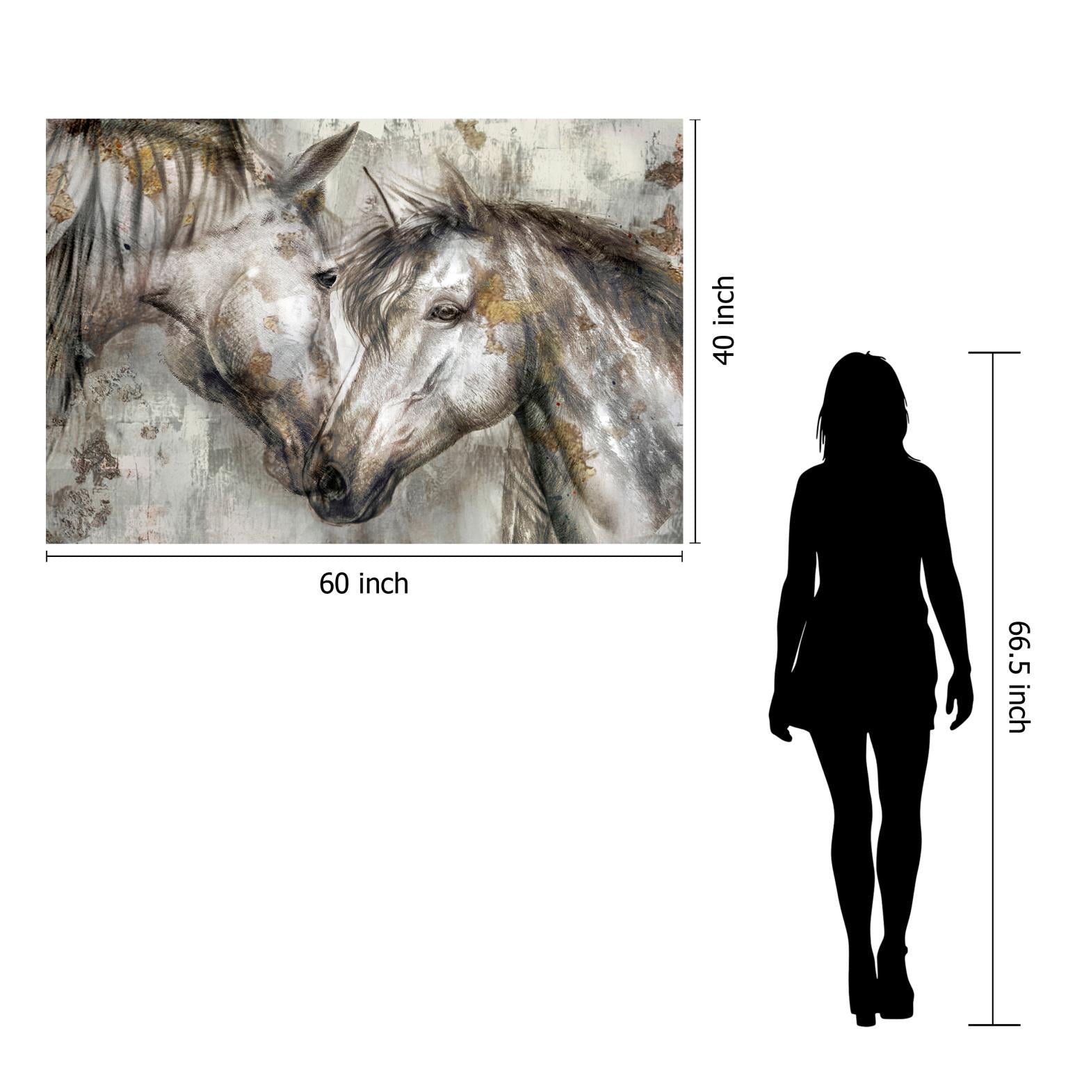 Temp Glass W/Foil - Abstract Horse Heads Tempered Glass